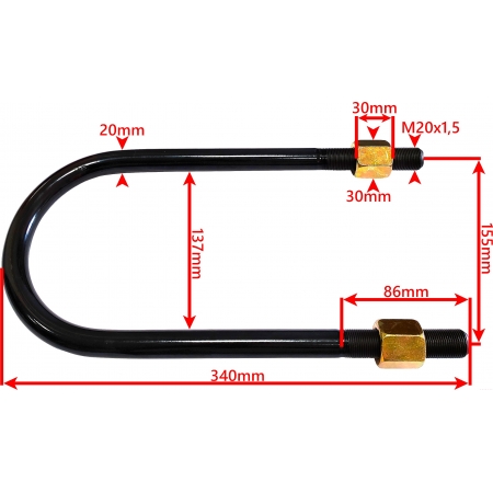 UBOLT CYBANT UCHWYT STRZEMIĘ RESORU PRZYCZEPY HL/HW 8011 FI 20 mm Z NAKRĘTKAMI